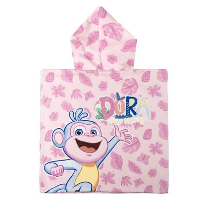 Poncho-Towel with Hood Dora The Explorer Light Pink 55 x 77 cm