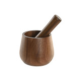 Mortar and pestle Home ESPRIT Acacia 12 x 12 x 16,5 cm