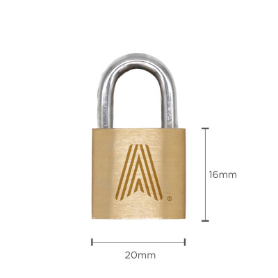 Key padlock Scape Travel Brass Rectangular