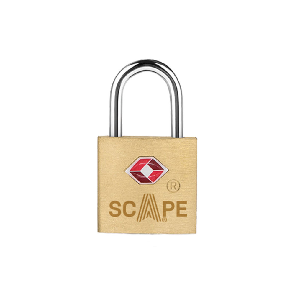 Key padlock Scape Travel Brass Rectangular