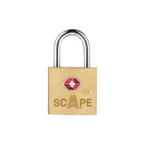 Key padlock Scape Travel Brass Rectangular