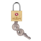 Key padlock Scape Travel Brass Rectangular