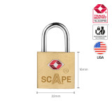 Key padlock Scape Travel Brass Rectangular