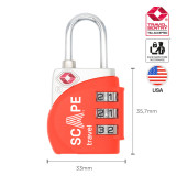 Combination padlock Scape Travel TSA-009