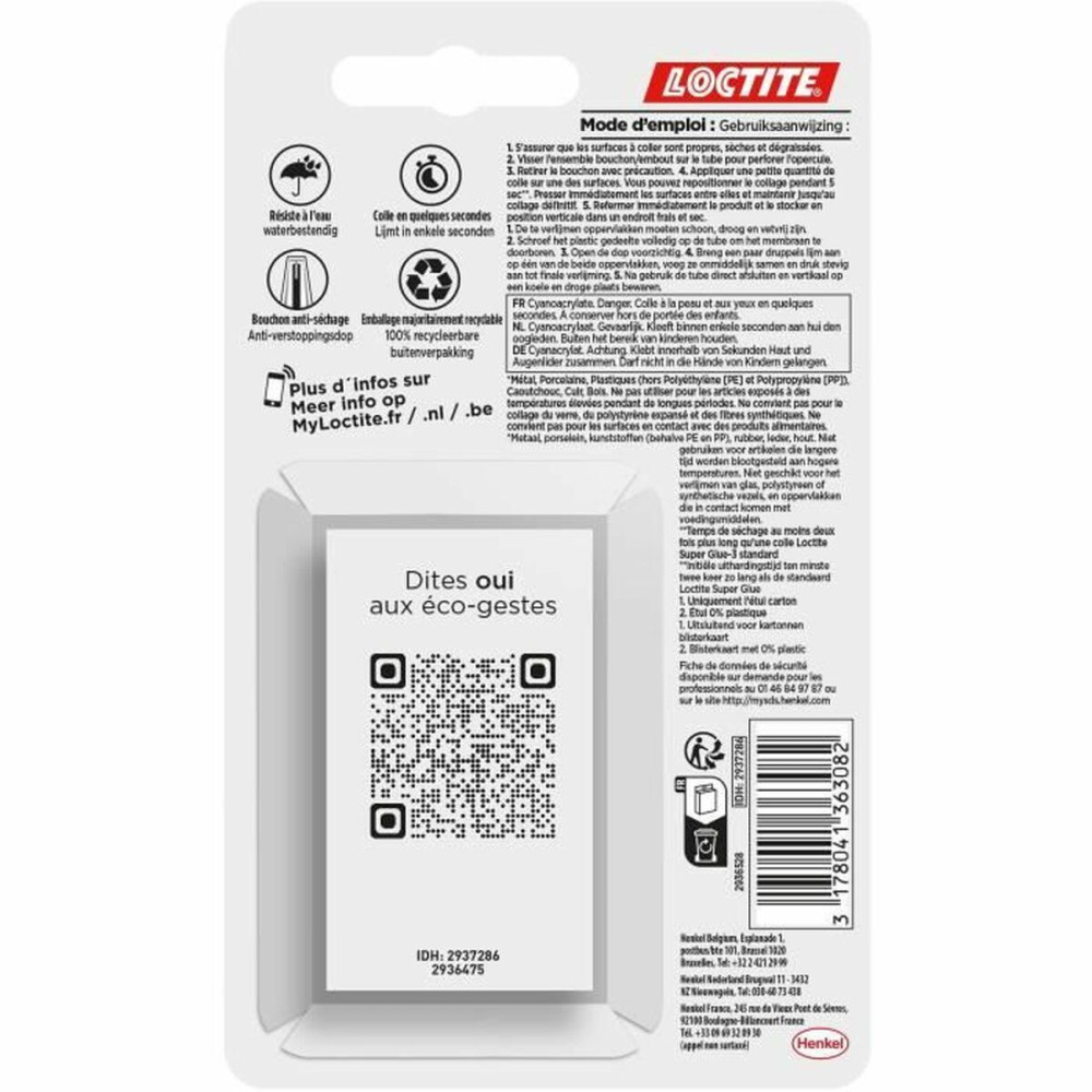 Cyanoacrylate Loctite SUPERGLUE-3 3 g 2 Pieces (12 Units)