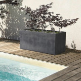 Self-watering planter Deroma Anthracite 79 cm Plastic Rectangular