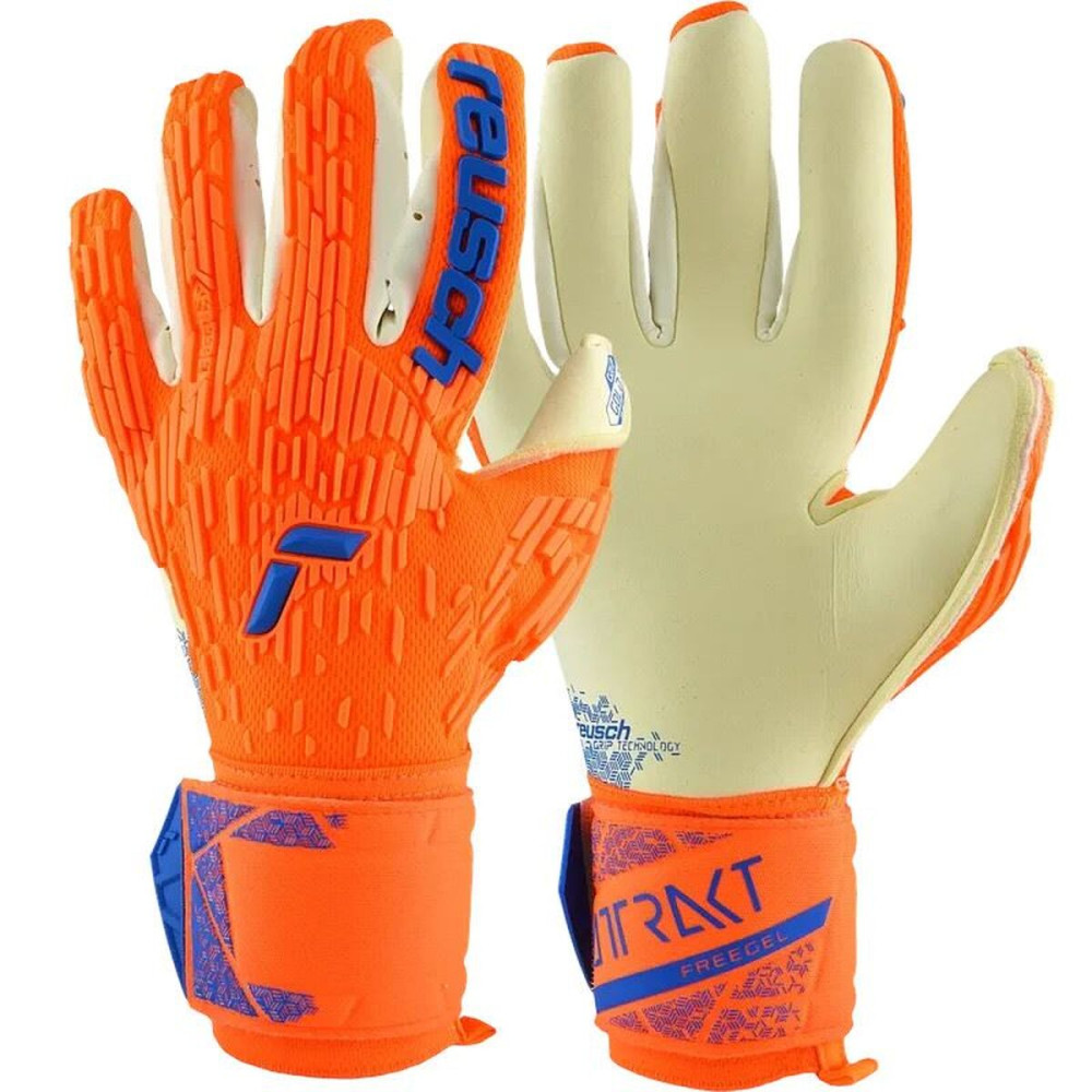Goalkeeper Gloves Reusch Attrakt Gold X Dark Orange Adults