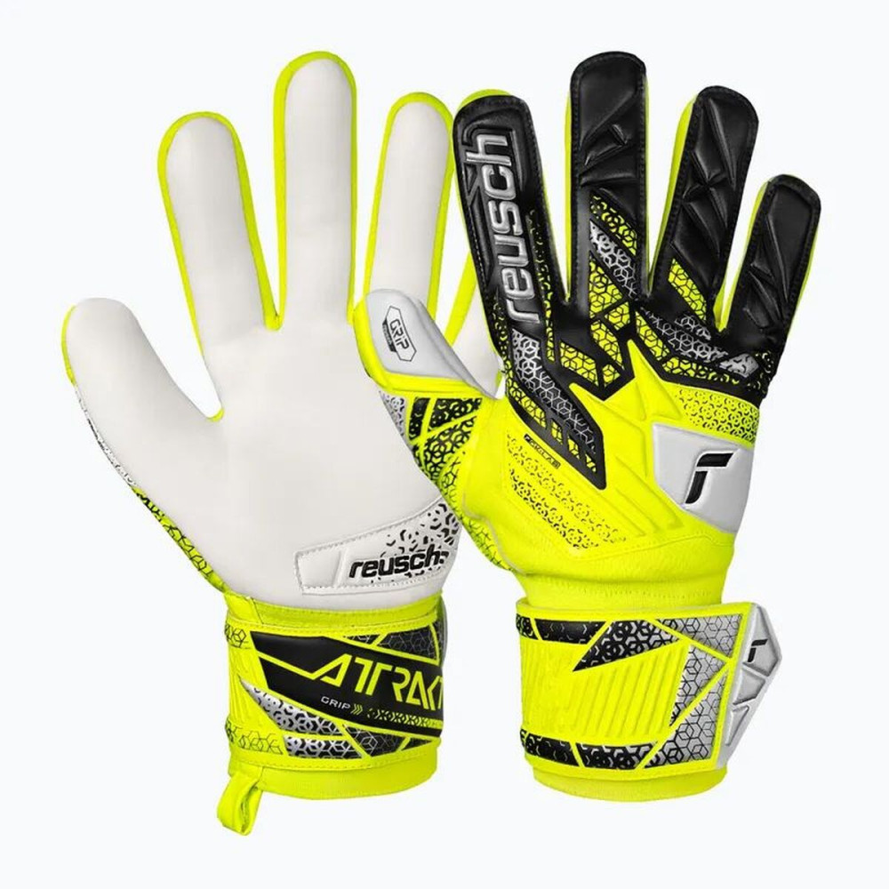 Goalkeeper Gloves Reusch Attrakt Grip safe Yellow Adults