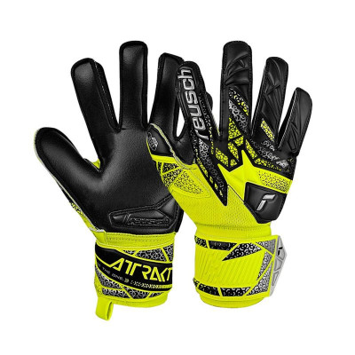 Goalkeeper Gloves Reusch Attrakt Silver Yellow