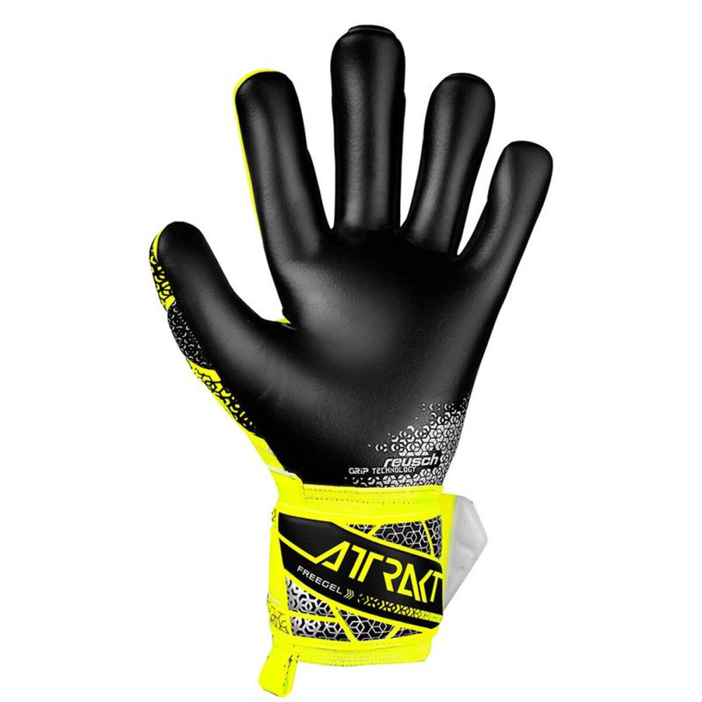 Goalkeeper Gloves Reusch Attrakt Freegel Yellow Adults
