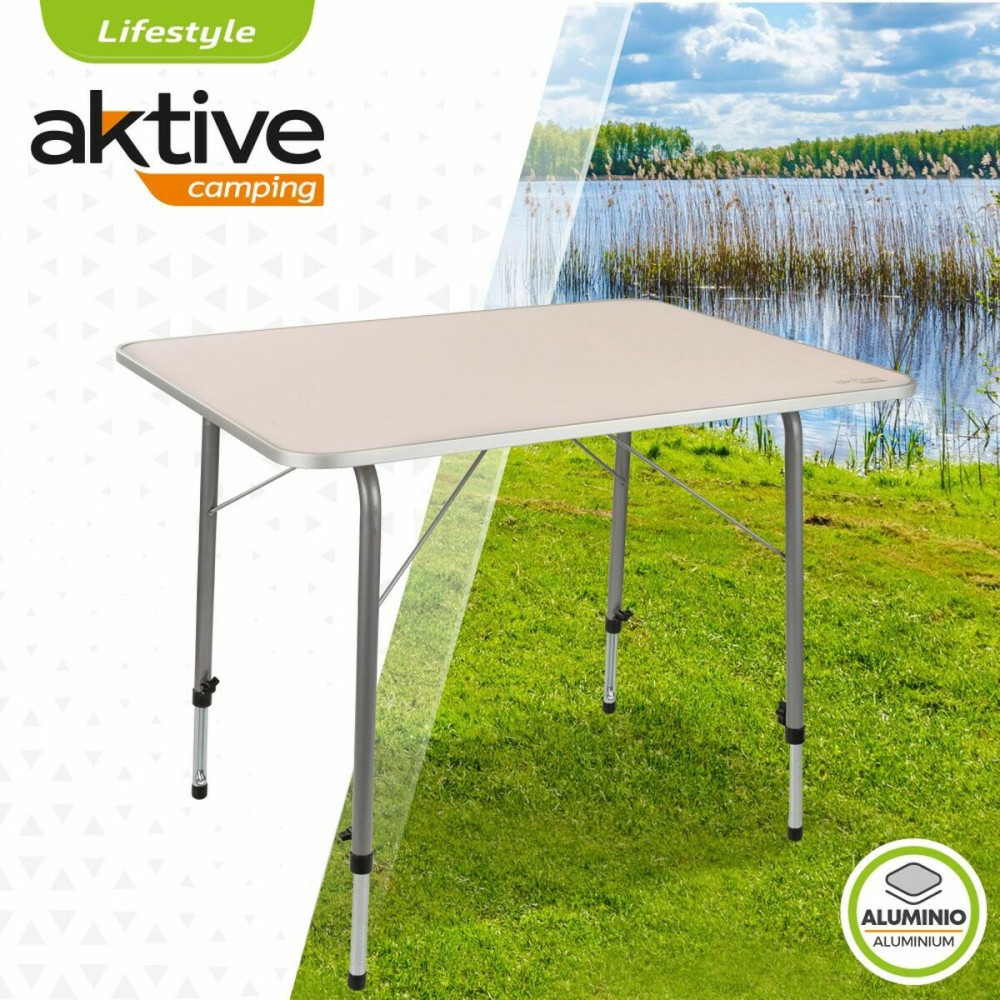 Table Aktive 80 x 60 cm White Foldable Camping