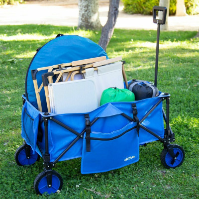Multi-purpose Cart Aktive Blue Black 88 x 47 x 53 cm Foldable Beach