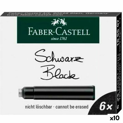 Pen ink refill Faber-Castell Black 6 Pieces (10 Units)