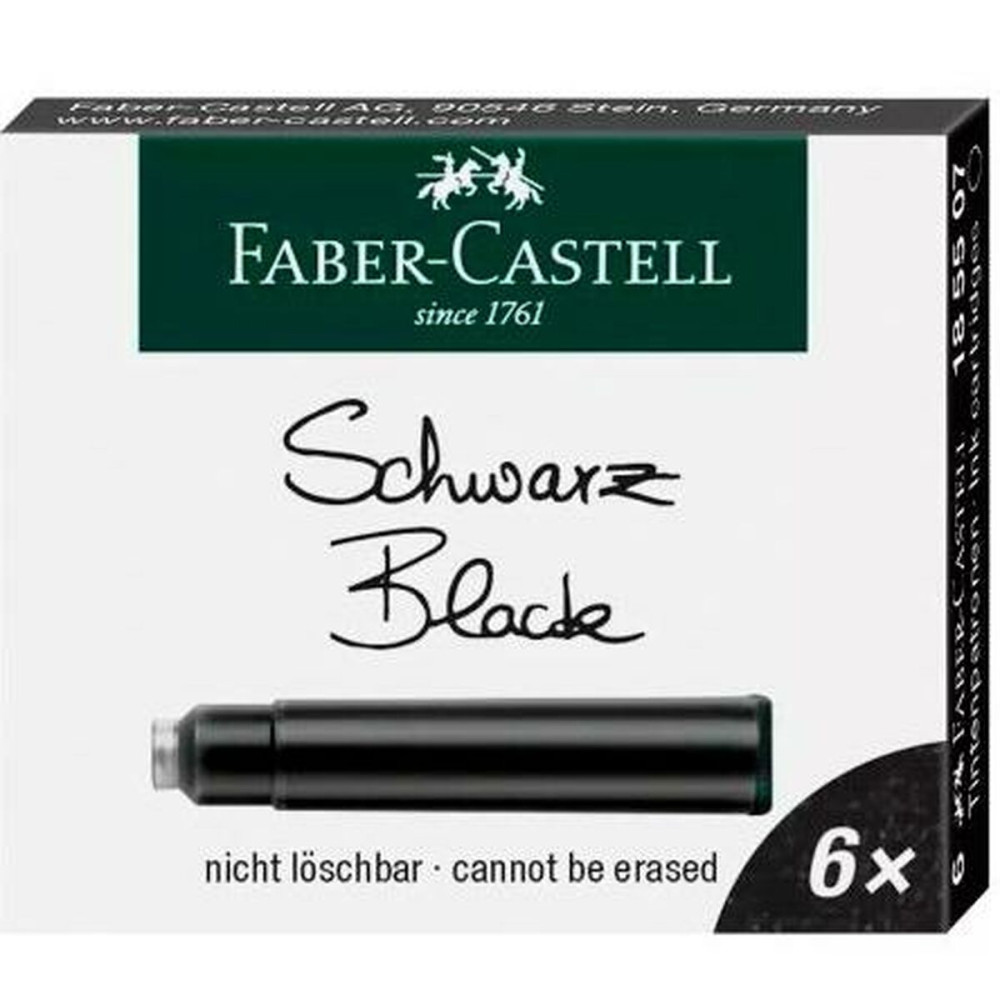 Pen ink refill Faber-Castell Black 6 Pieces (10 Units)