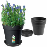 Plant pot Elho Black Plastic Circular