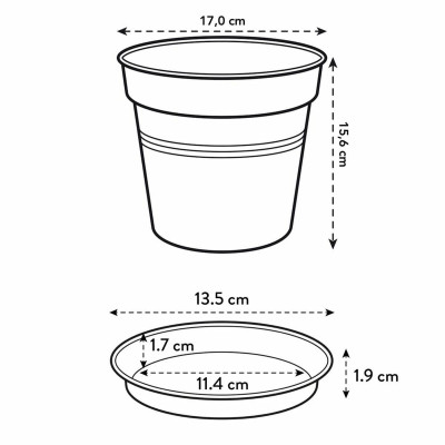 Plant pot Elho Black Plastic Circular