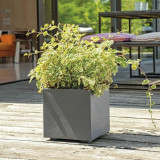 Plant pot Deroma Anthracite 25 cm Plastic Squared Bucket Ø 25 cm