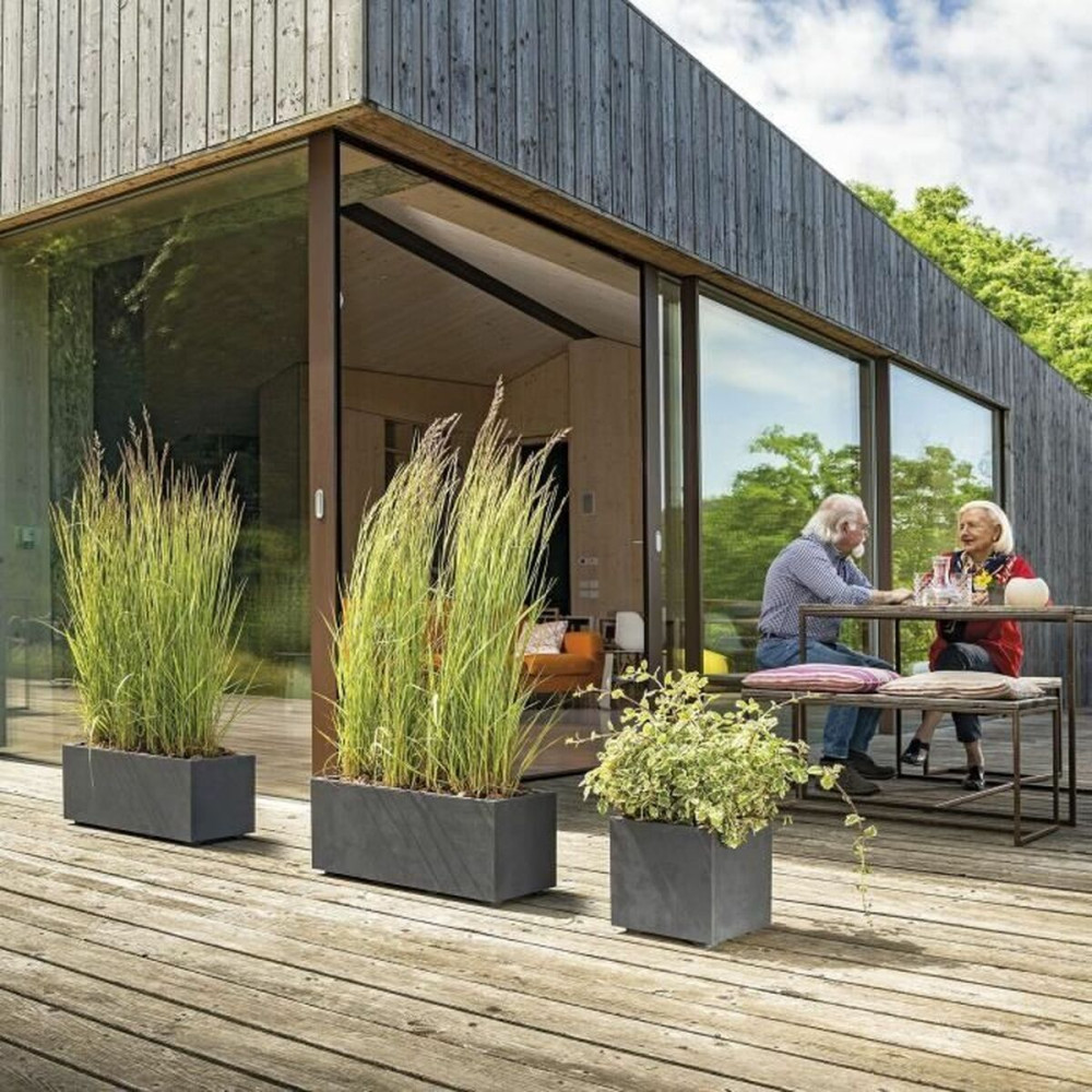 Plant pot Deroma Anthracite 25 cm Plastic Squared Bucket Ø 25 cm