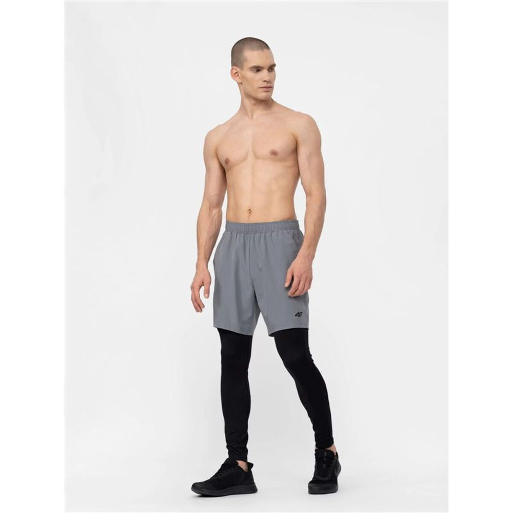 Sports Leggings for Men 4F Functional SKMF010 Grey