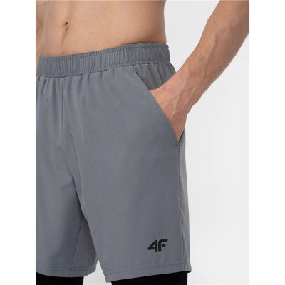 Sports Leggings for Men 4F Functional SKMF010 Grey