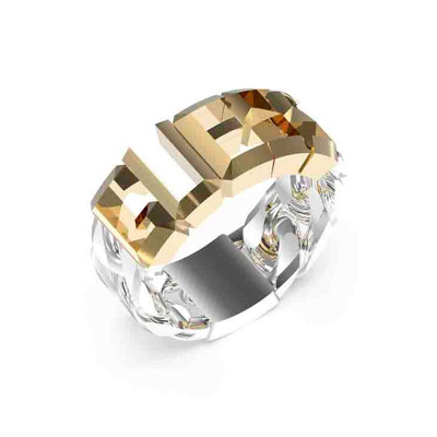 Ladies' Ring Guess JUMR03206JWYGST62 22 Silver Golden