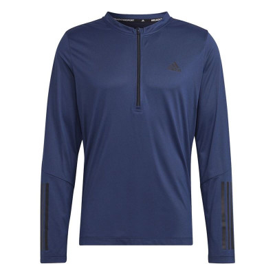 Men’s Short Sleeve T-Shirt Adidas 1/4-Zip Dark blue