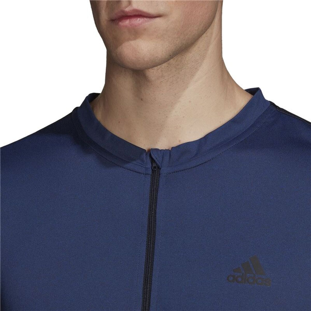 Men’s Short Sleeve T-Shirt Adidas 1/4-Zip Dark blue