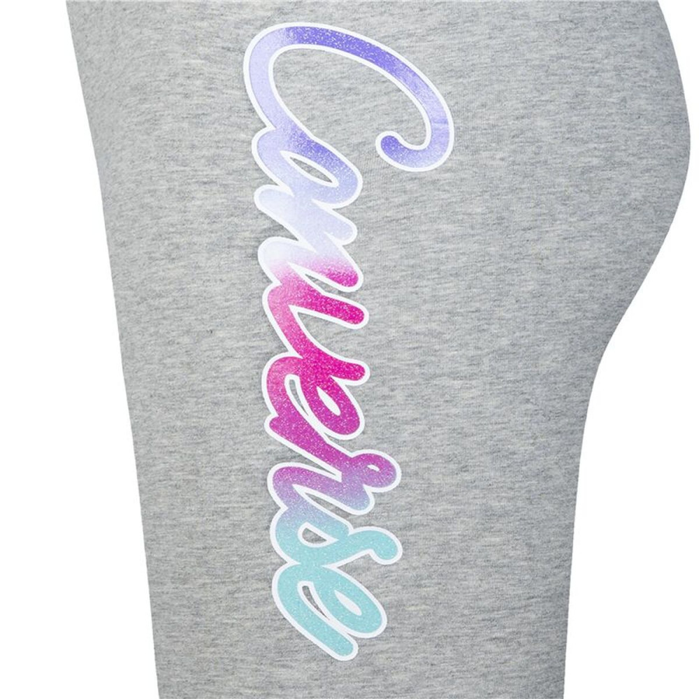 Sports Leggings for Children Converse Script Glitter High Rise Biker Girl Light grey