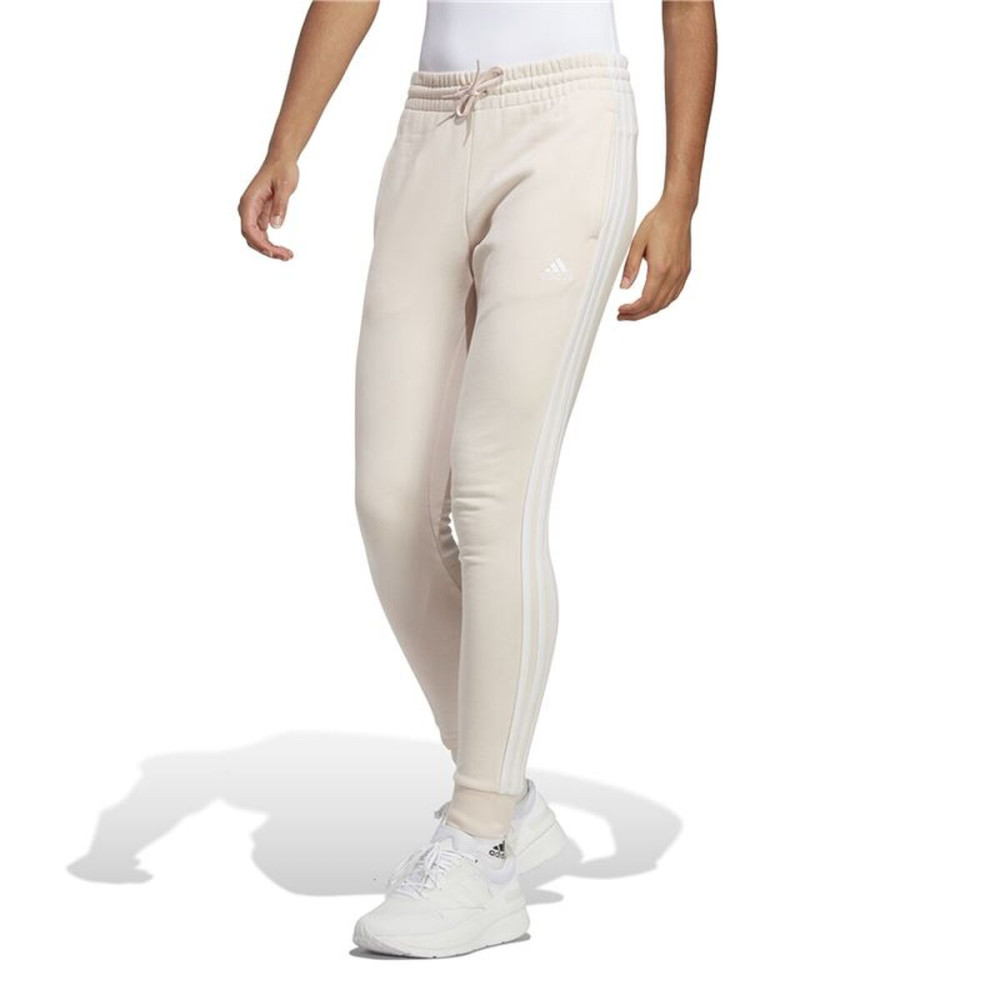 Long Sports Trousers Adidas Essentials 3S Beige Lady