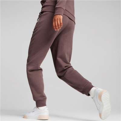 Long Sports Trousers Puma ESS+ Embroidery High-W Brown Lady
