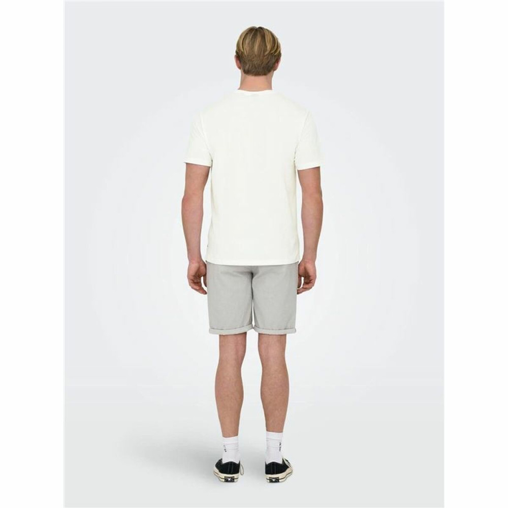 Short-sleeve Sports T-shirt Only & Sons Onskolton Reg Beach White