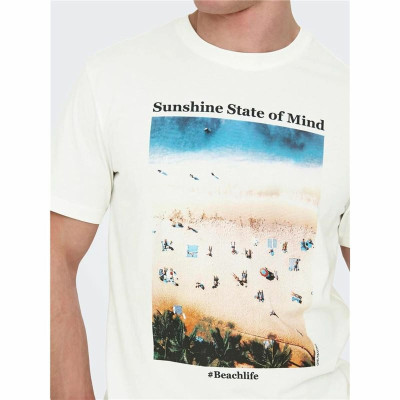 Short-sleeve Sports T-shirt Only & Sons Onskolton Reg Beach White