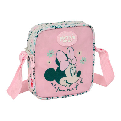 Shoulder Bag Minnie Mouse Minty Pink 16 x 18 x 4 cm
