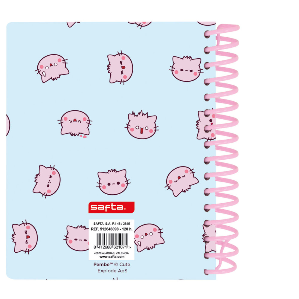 Notebook Pembe The pink cat Multicolour