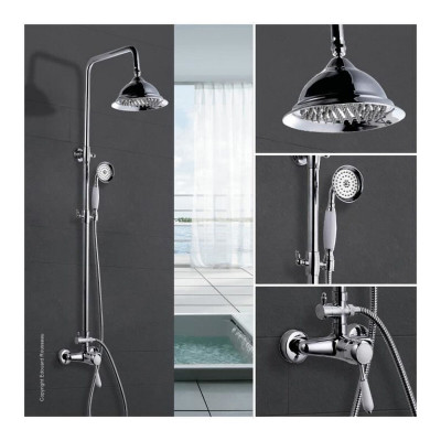 Shower Column Rousseau Grey Chrome 150 mm