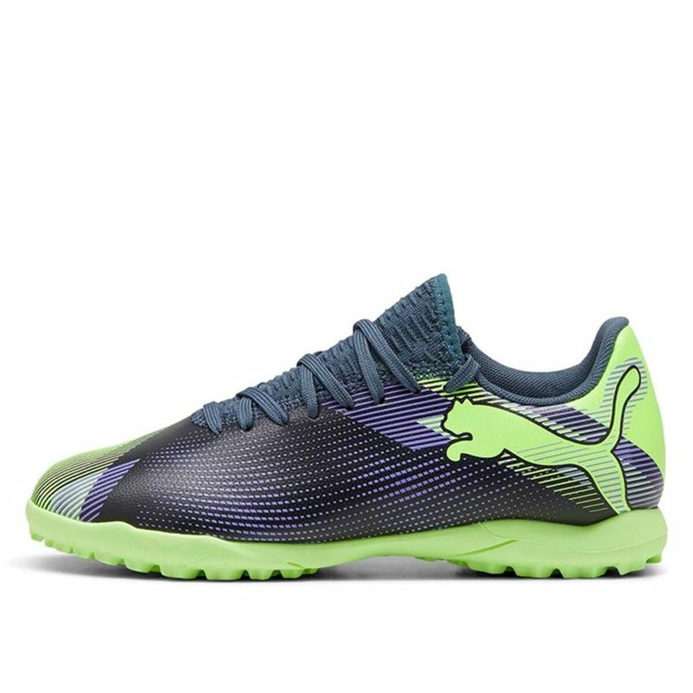 Childrens Football Boots Puma Future 7 Play Tt Purple Green