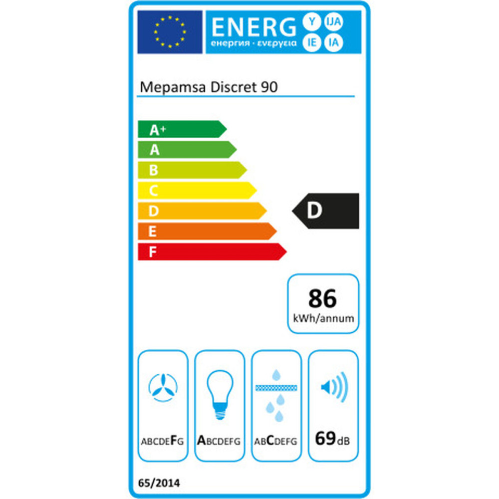 Conventional Hood Mepamsa DISCRET 90X 3050545464 90 cm Steel