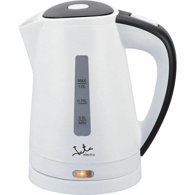 Kettle JATA White Black 2200 W Stainless steel Plastic 1 L