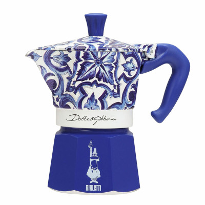 Italian Coffee Pot Bialetti MOKA D&G BLU MEDIT. 3T Blue Aluminium 3 Cups