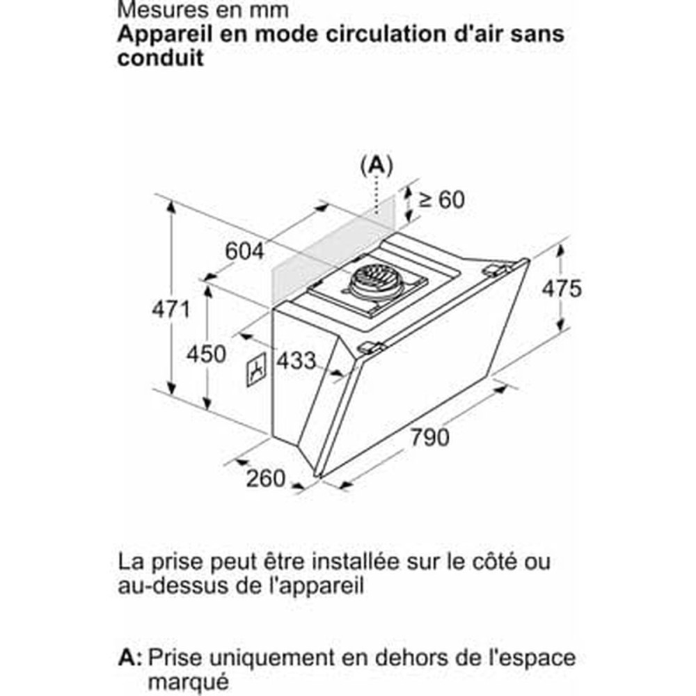 Conventional Hood BOSCH DWK81AN20 White