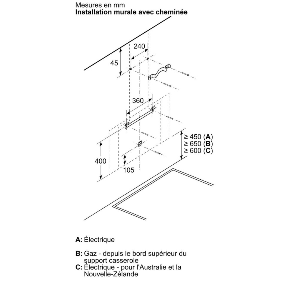 Conventional Hood BOSCH DWK81AN20 White