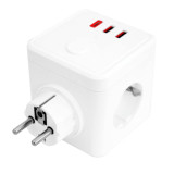 Plug adapter Silver Electronics E-BLOCK 3 White 230 V 16A