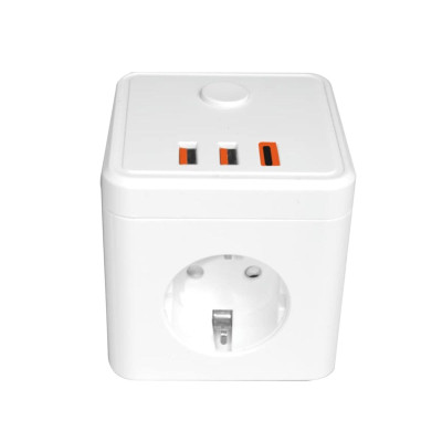 Plug adapter Silver Electronics E-BLOCK 3 White 230 V 16A