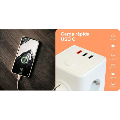 Plug and socket set Silver Electronics E-BLOCK 3 White 230 V 16A