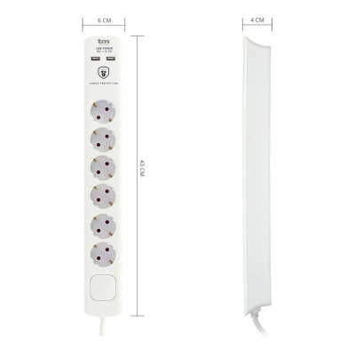 Power Socket - 6 Sockets with Switch TM Electron TMUAD306