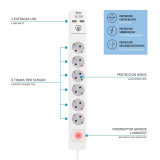 Power Socket - 6 Sockets with Switch TM Electron TMUAD306