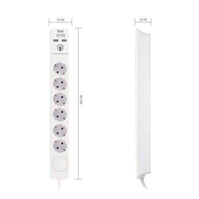 Power Socket - 6 Sockets with Switch TM Electron TMUAD306