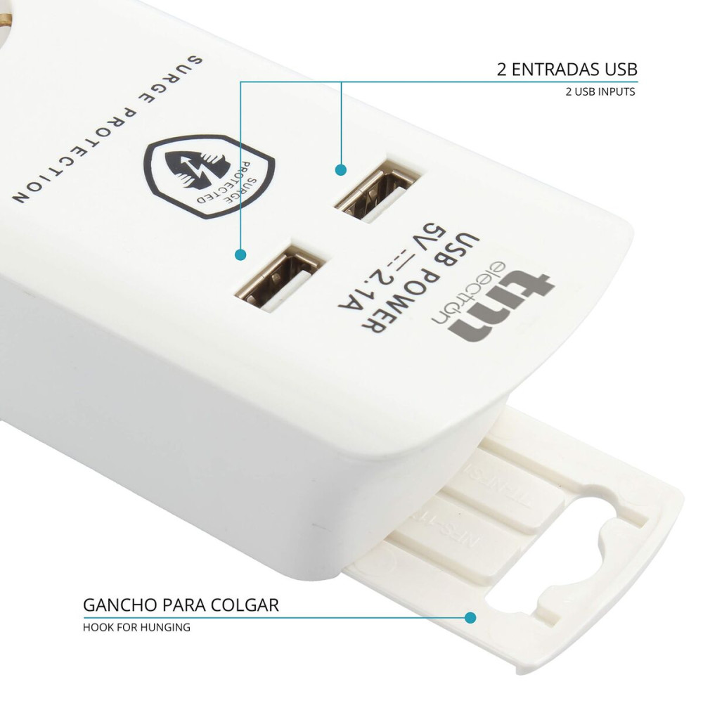 Power Socket - 6 Sockets with Switch TM Electron TMUAD306