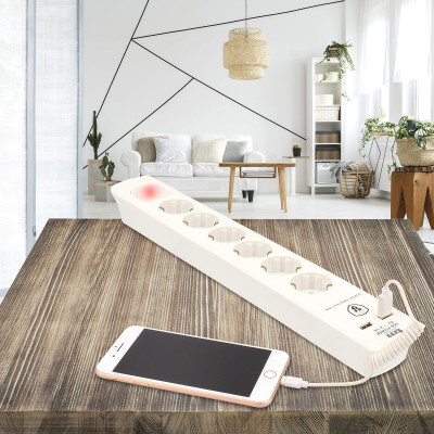 Power Socket - 6 Sockets with Switch TM Electron TMUAD306