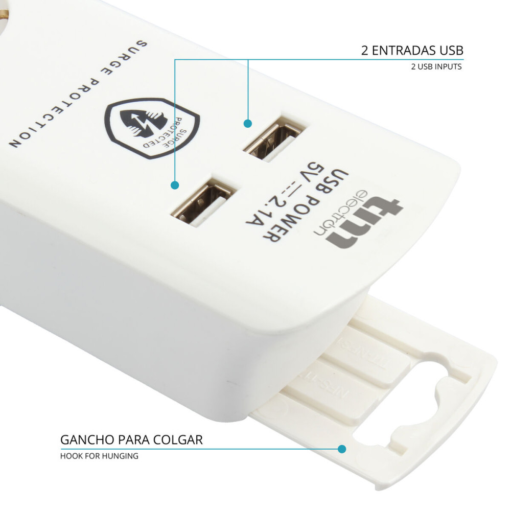 Power Socket - 6 Sockets with Switch TM Electron TMUAD306